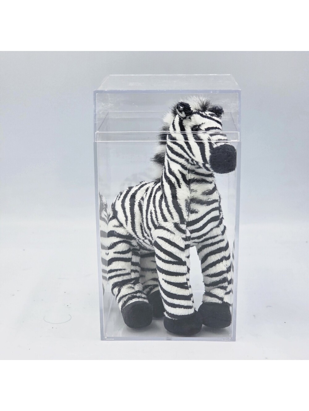 TY Classics Dizz Zebra Plush 2007 Retired w/ Tag & Acrylic Display Case
